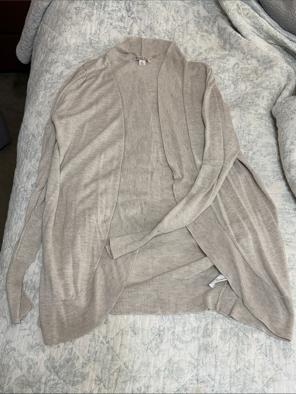 Merona Light Taupe Open-Front Cardigan